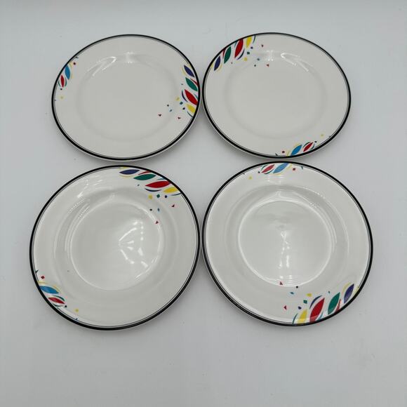 Vintage Bread Plates Mikasa Natures Pallet Postmodern 90s Geometric 6.5" Set/6 - Picture 5 of 7